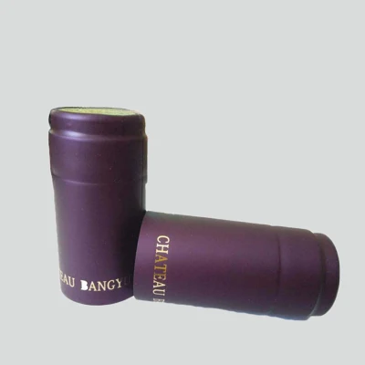Capsules de vin rétractables en PVC de couleur violette avec bande déchirable